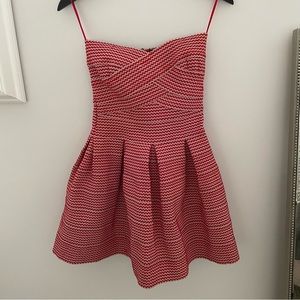 Unique Haight Ashbury Volume Mini Strapless Dress - Red